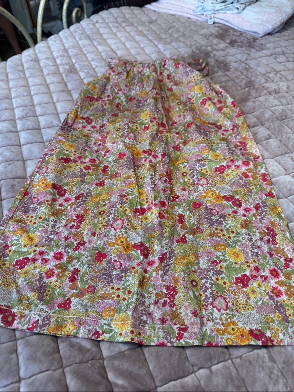 Peek fleur Margarita Floral Print A-Line Maxi dress in Multi-Color floral